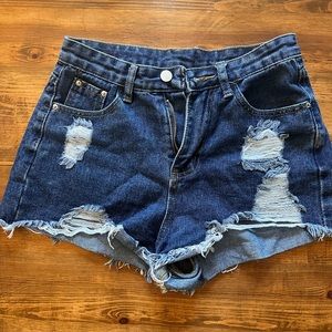 High waisted jean shorts